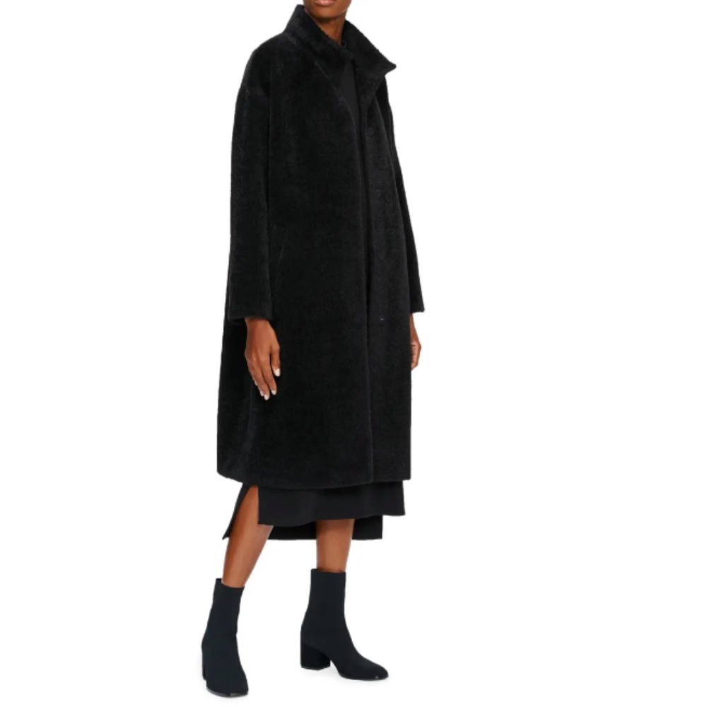 EILEEN FISHER Boxy Wool & Alpaca Blend Coat